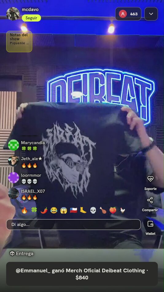 Playera MC Davo Negra Estampada