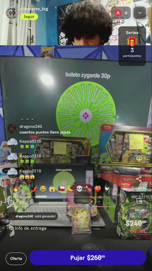 Boletos para ruleta Pokémon TCG