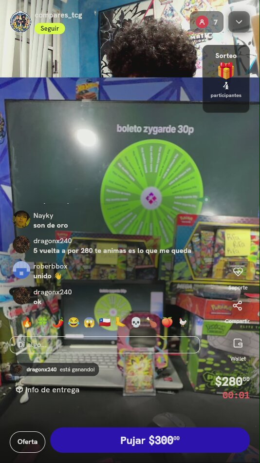 Tiros de Ruleta Rifa Pokémon