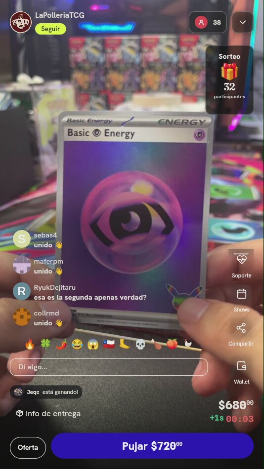 Carta Pokémon Energía Psíquica 25 Aniversario