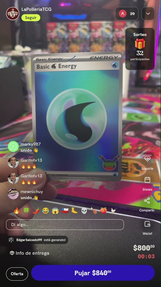 Energía Básica Agua Pokémon 25 Aniversario