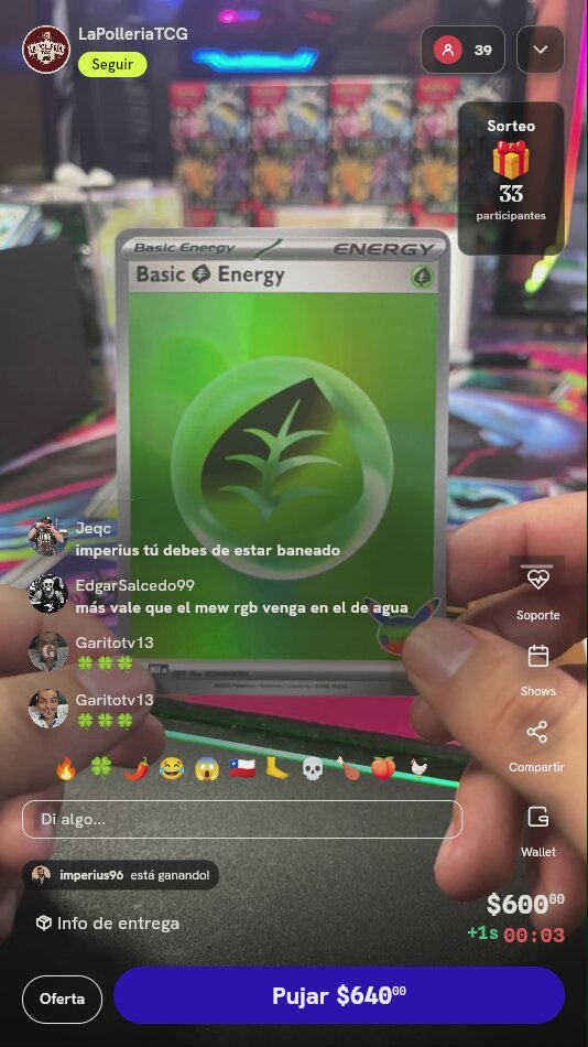 Carta Pokémon Energía Planta 25 Aniversario