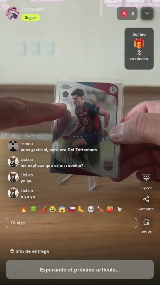 Carta Guille Fernández Topps Chrome RC Barcelona