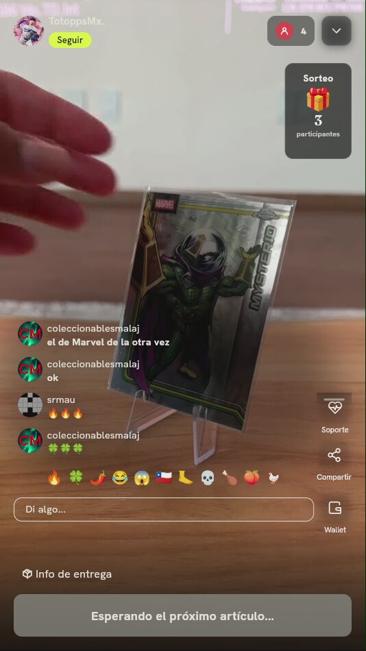 Carta Topps Chrome Marvel Mysterio