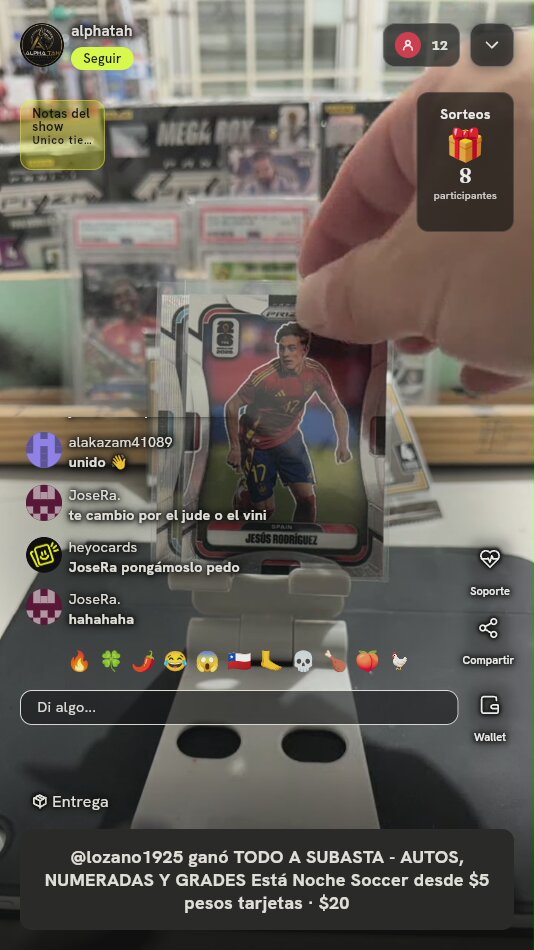 Carta Panini Prizm Jesús Rodríguez RC