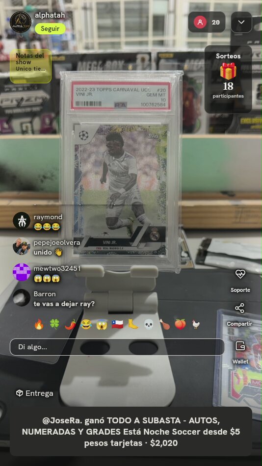 2022-23 Topps Carnaval Vini Jr PSA 10
