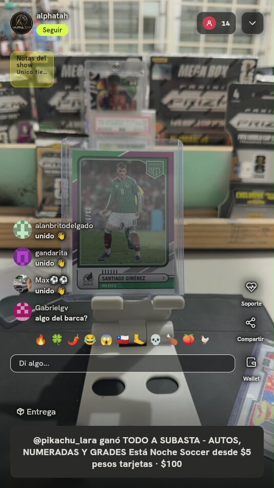 Carta Panini INTL Santiago Giménez