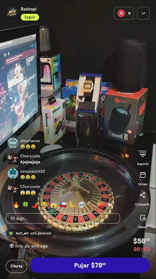 Tirada en ruleta de premios