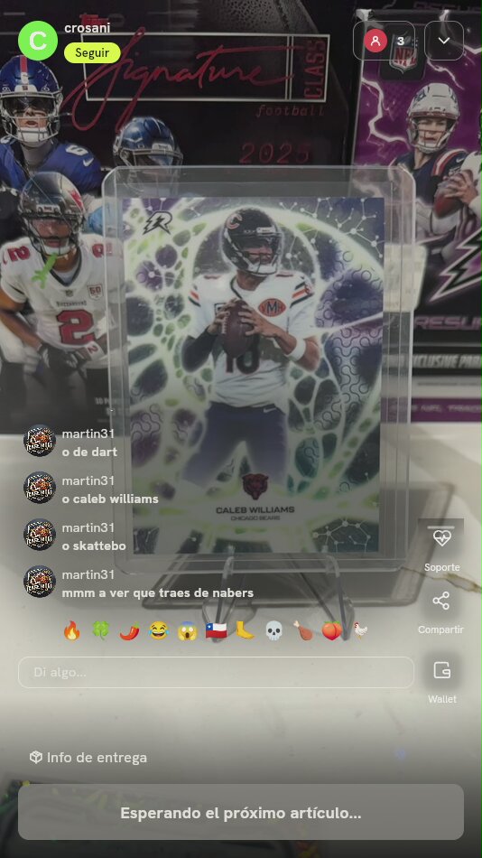 Carta Caleb Williams Chicago Bears RC
