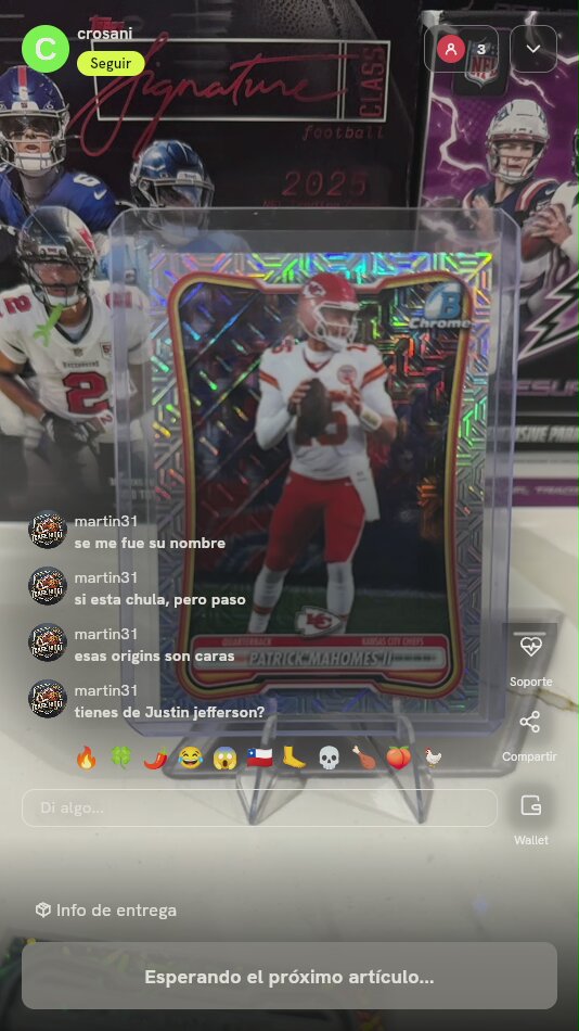 Carta Patrick Mahomes II Bowman Chrome