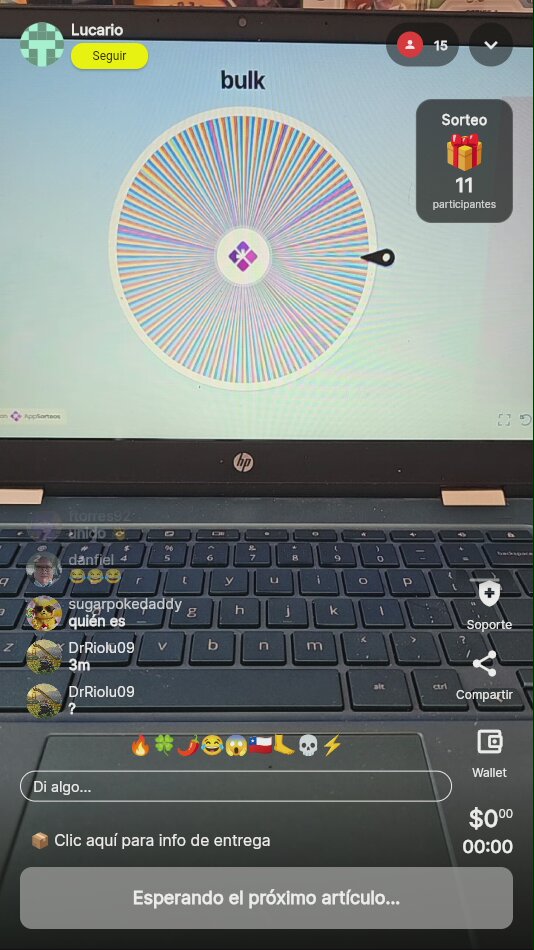 Sorteo 'Bulk' en vivo