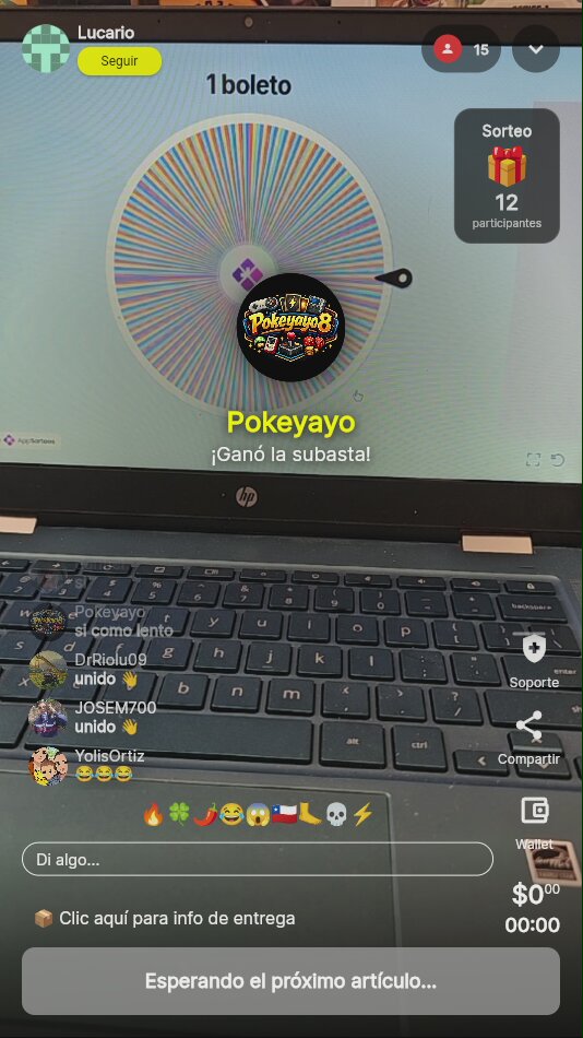 Sorteo en vivo con ruleta