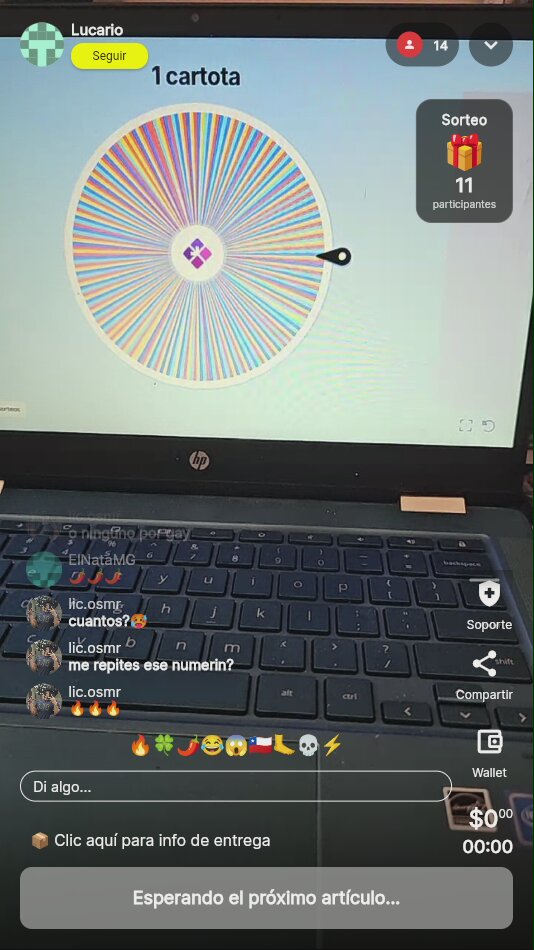 Rifa de boletos en vivo