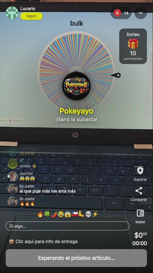 Sorteo en vivo "Bulk"