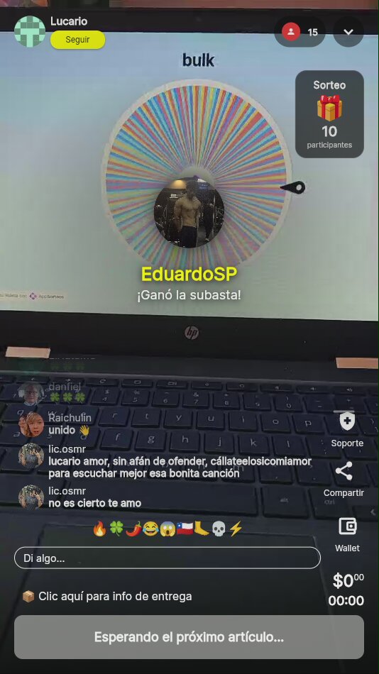 Sorteo en vivo de bulk