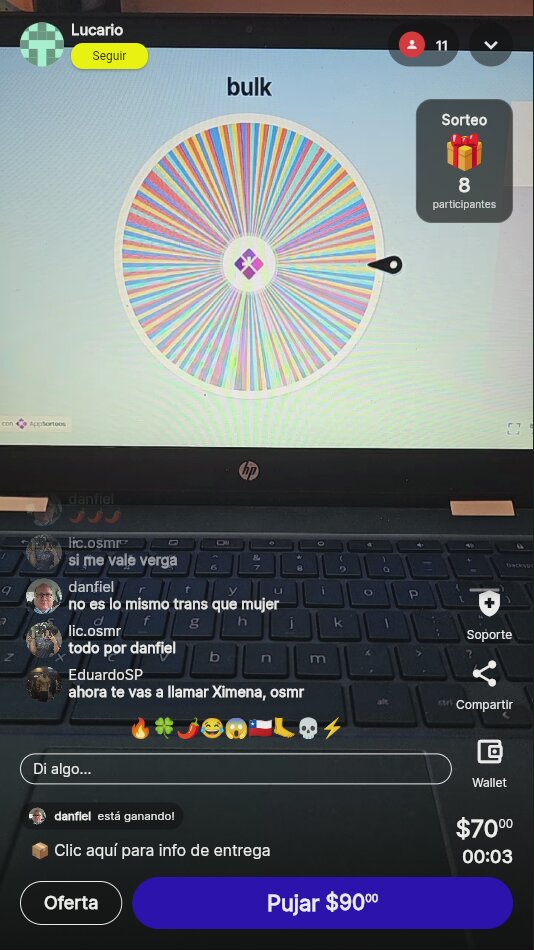 Sorteo en vivo: ¡Mucha suerte!