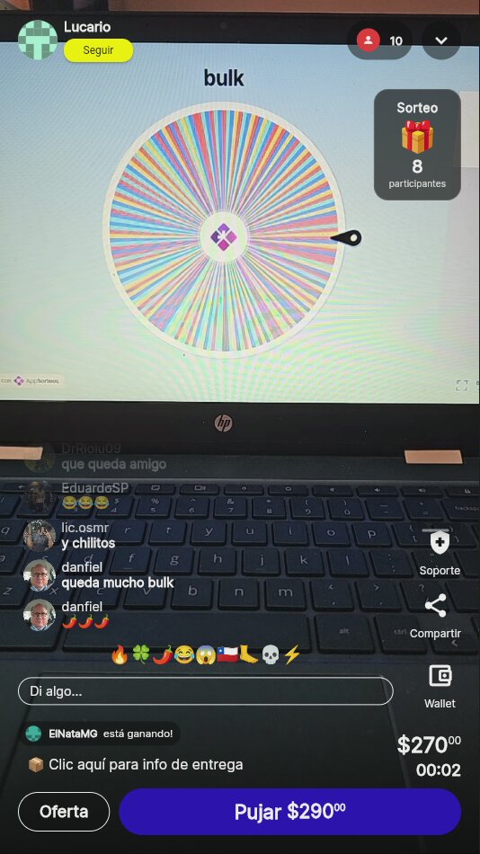 Sorteo en vivo: 10 vueltas