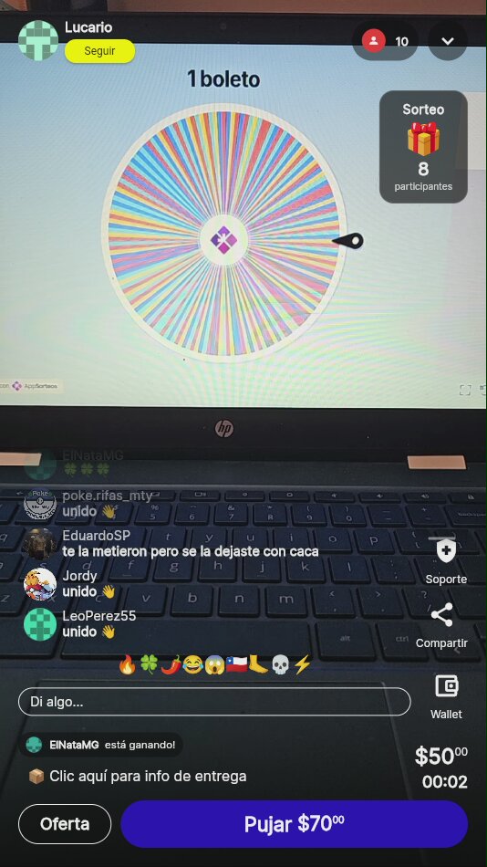 Tres vueltas en ruleta sorteo