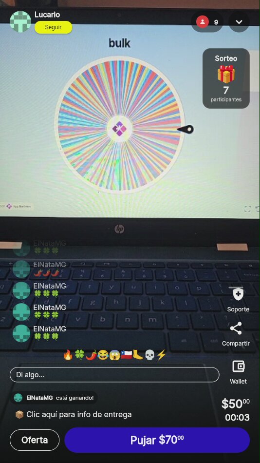 Sorteo en vivo con ruleta virtual
