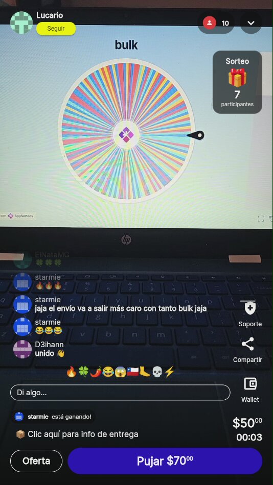 Sorteo de Bulk en vivo