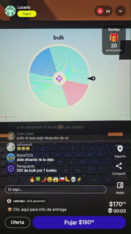 Boleto para rifa/sorteo en vivo