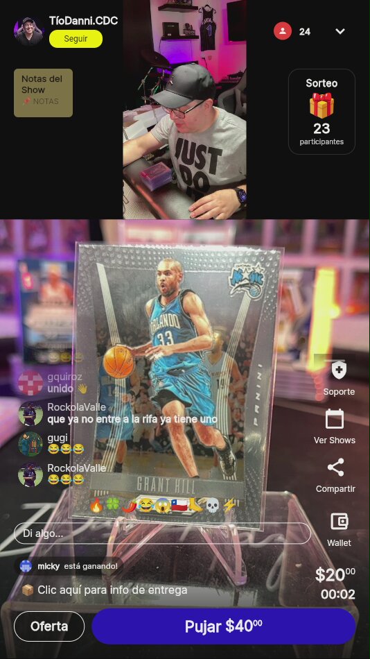 Grant Hill Panini Prizm Autógrafo