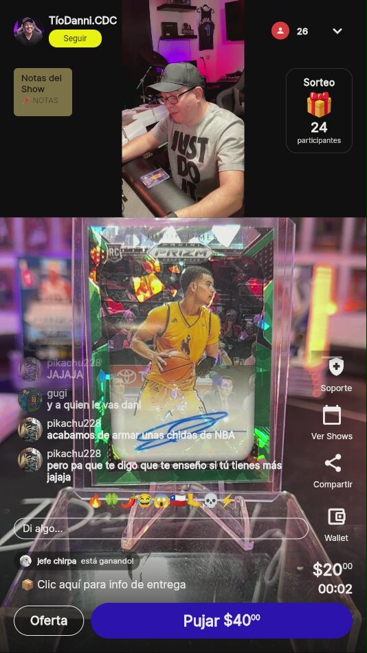 Carta Baloncesto Autografiada Panini Prizm RC