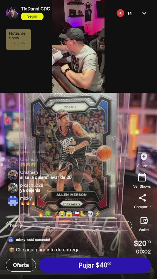 Allen Iverson Prizm Card 76ers