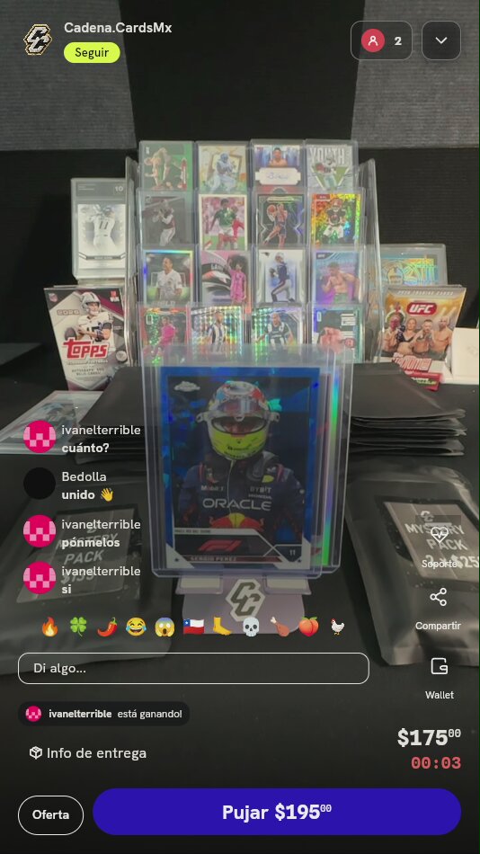 Carta Sergio Pérez Topps Chrome F1