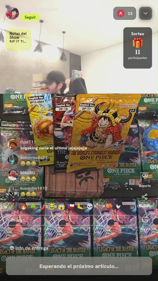 Lote Sobres One Piece TCG