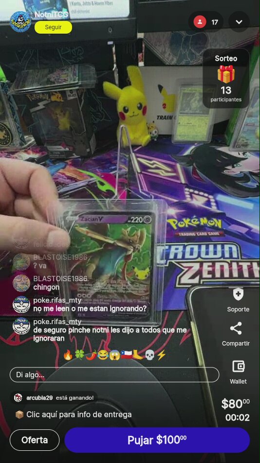 Pokémon Zacian V y Greninja ex