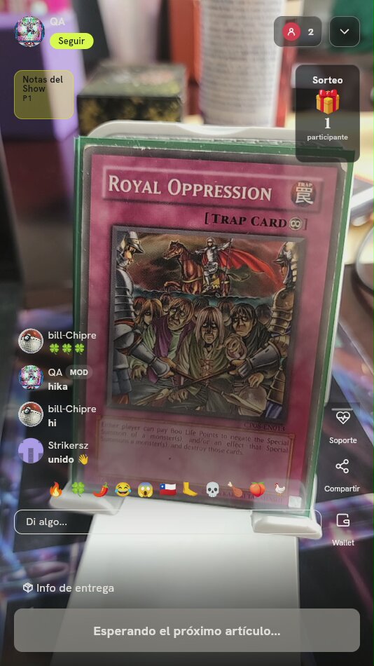 Carta Yu-Gi-Oh Royal Oppression
