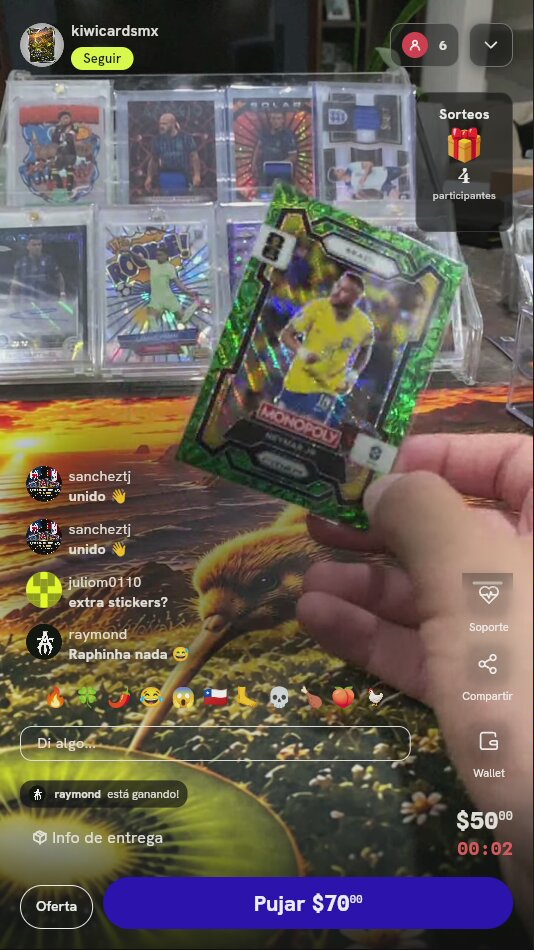 Tarjeta Neymar Jr Panini Prizm Monopoly