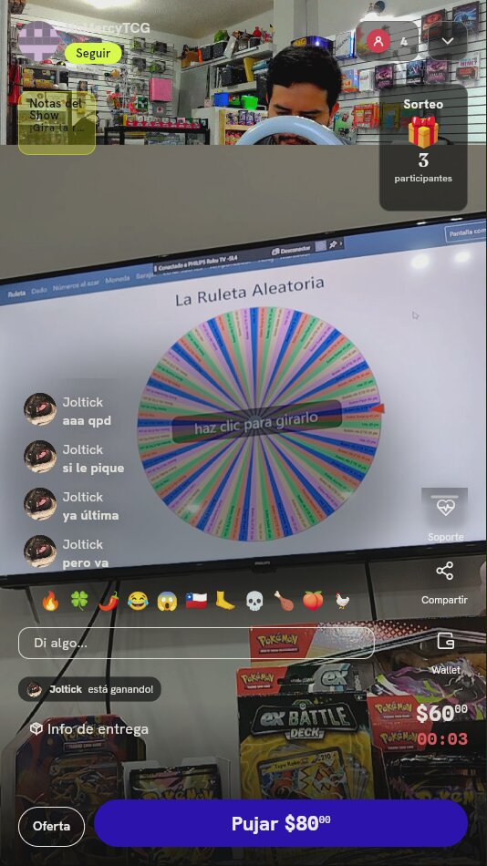 Giro en Ruleta Misteriosa Pokémon TCG