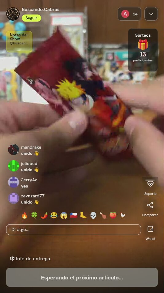 Sobre de Cartas Naruto