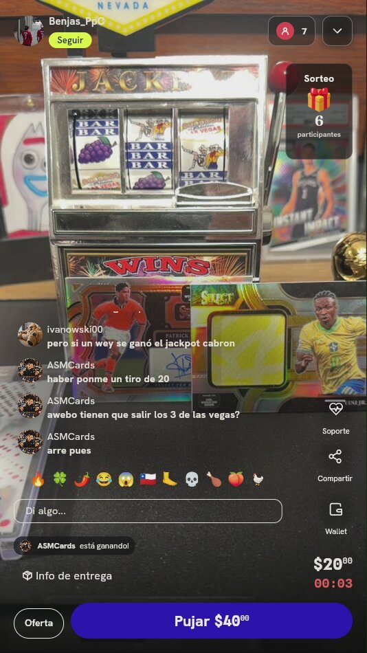 Tirada en maquinita jackpot de fútbol