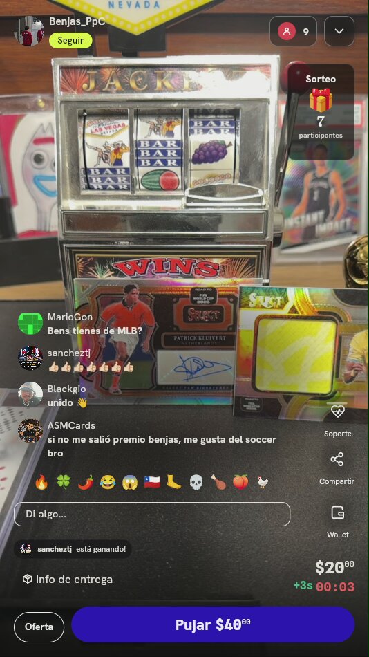 Tirada en minitragamonedas por tarjetas coleccionables