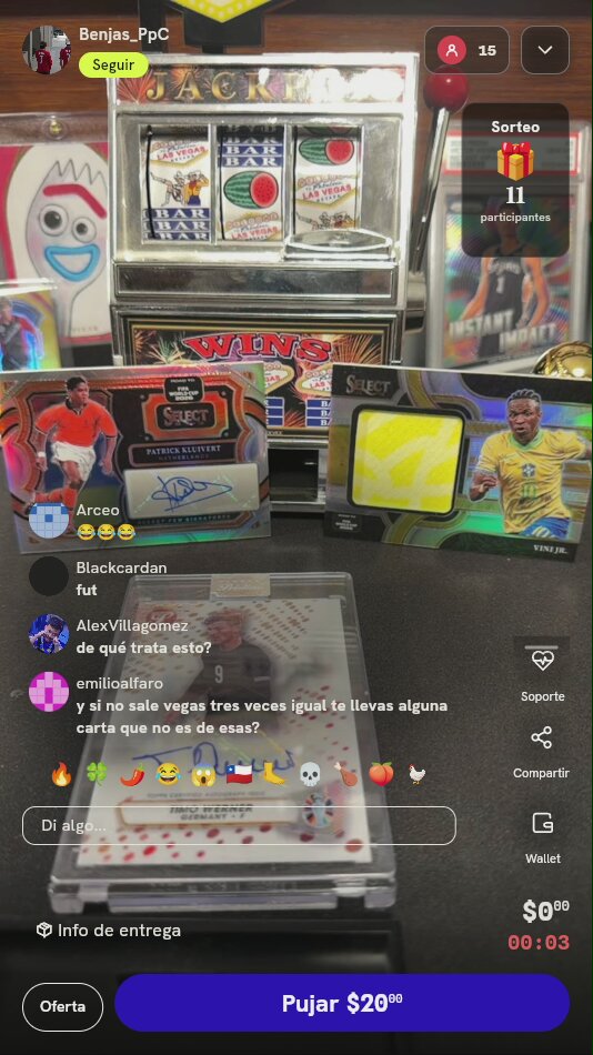 Tirada en tragamonedas por cartas de fútbol
