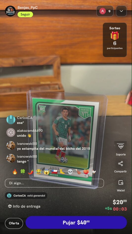 Tarjeta Gilberto Mora Panini INTL México