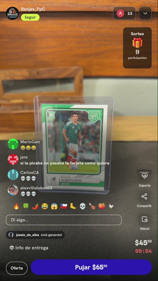 Tarjeta Panini INTL Gilberto Mora RC