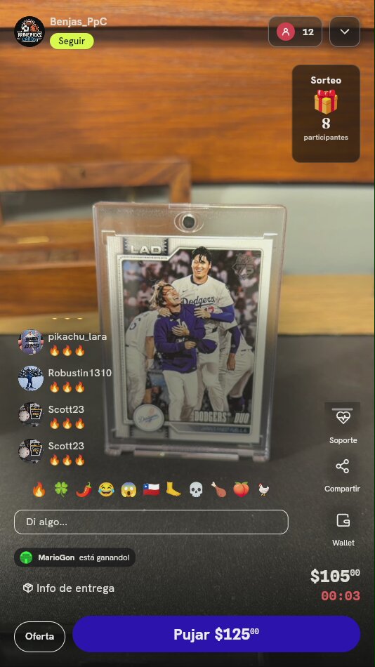 Carta Topps Dodgers Duo Ohtani y Yamamoto