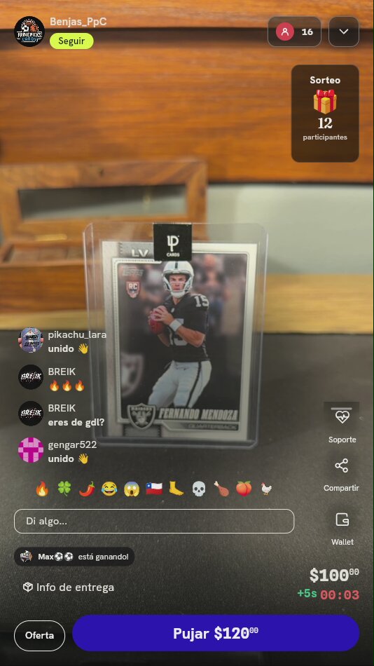 Tarjeta Topps Fernando Mendoza RC Raiders
