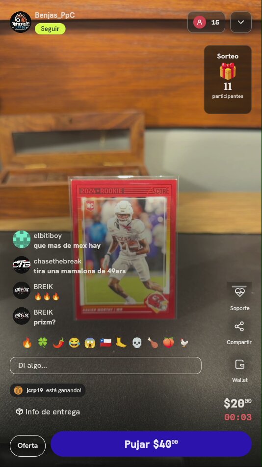 Carta Xavier Worthy 2024 Score Red