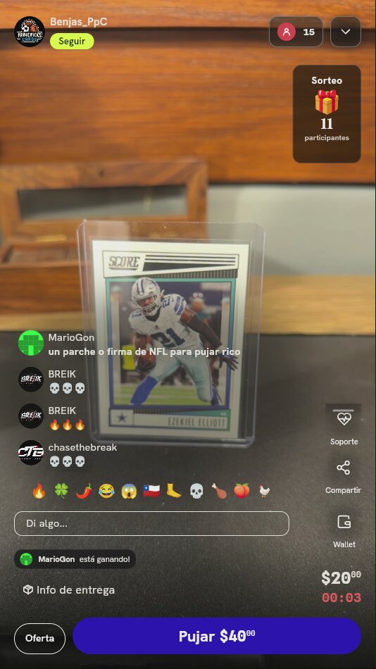 Carta Panini Score Ezekiel Elliott Cowboys