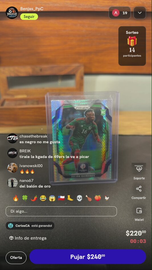 Carta Panini Prizm Julián Quiñones RC