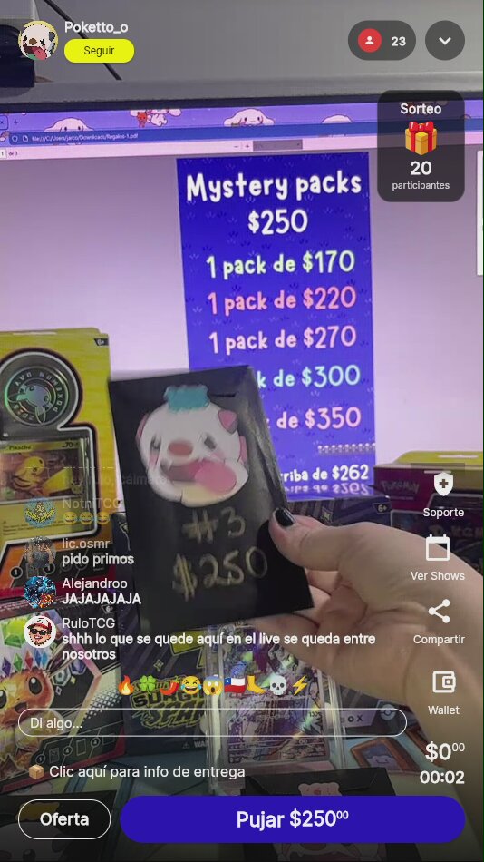 Pokémon Mystery Pack subasta