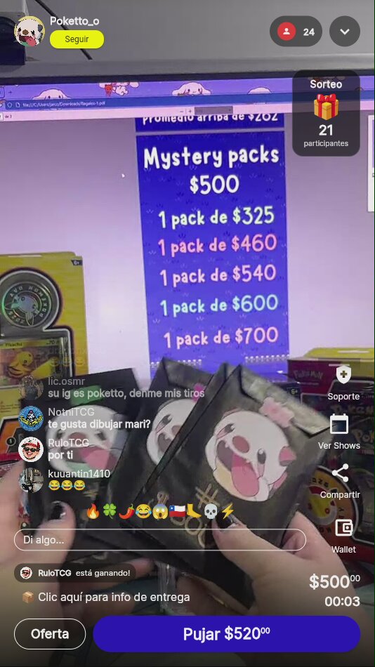 Mystery Pack Pokémon TCG $500 MXN