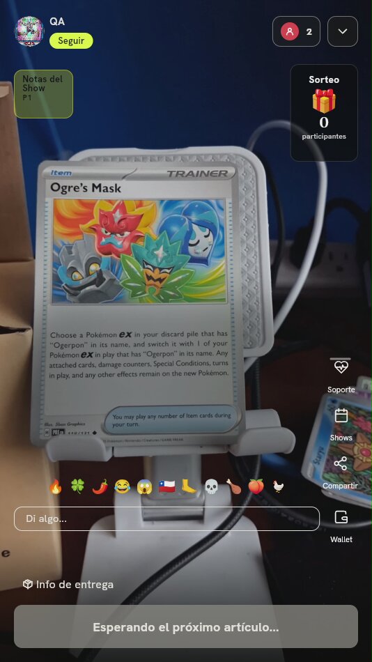Carta Pokémon Ogre's Mask Twilight Masquerade