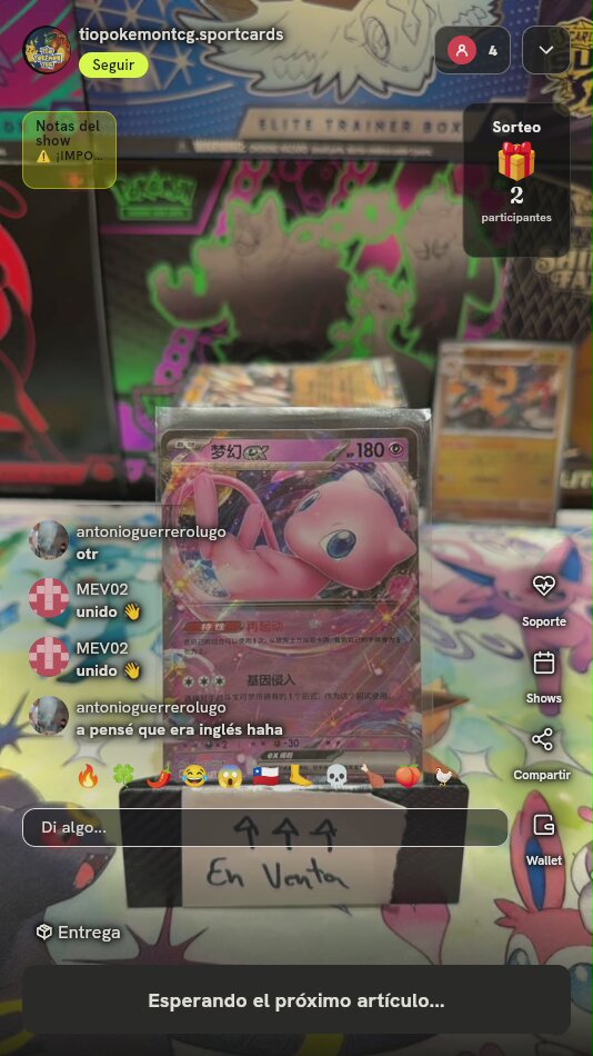 Carta Pokemon Mew ex Chino