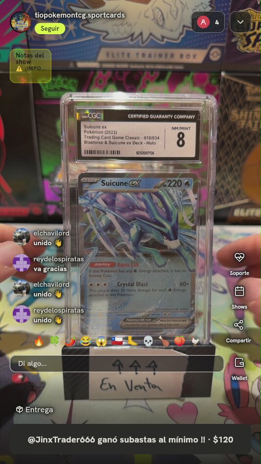 Suicune ex TCG Classic CGC 8